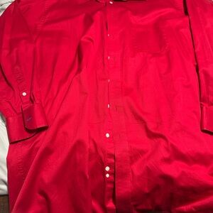 Izod Men's Vibrant Red Casual Button Down Shirt